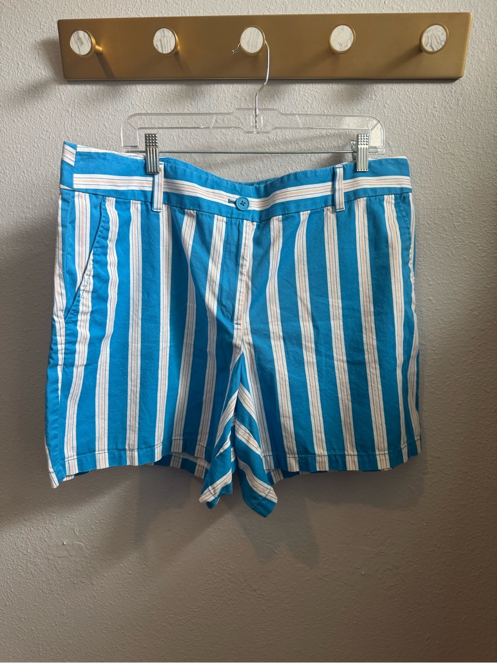 LOFT Striped Chino Shorts Sz 16